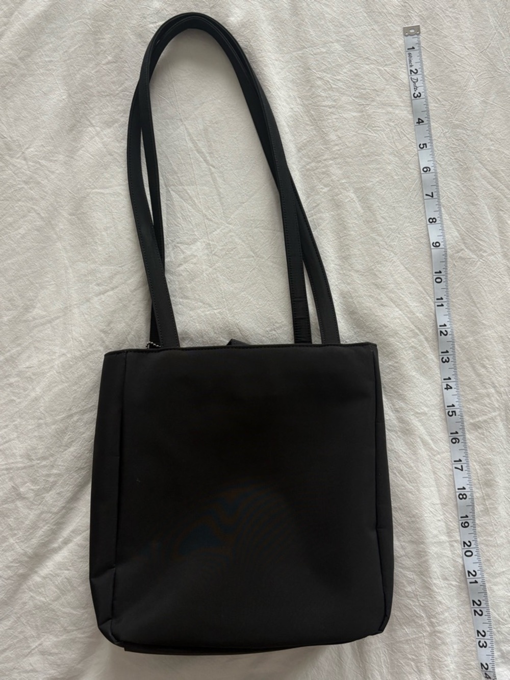 Nine West Black Shoulder Tote with Double Zipper Pockets - Picture 5 of 6